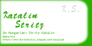 katalin stritz business card